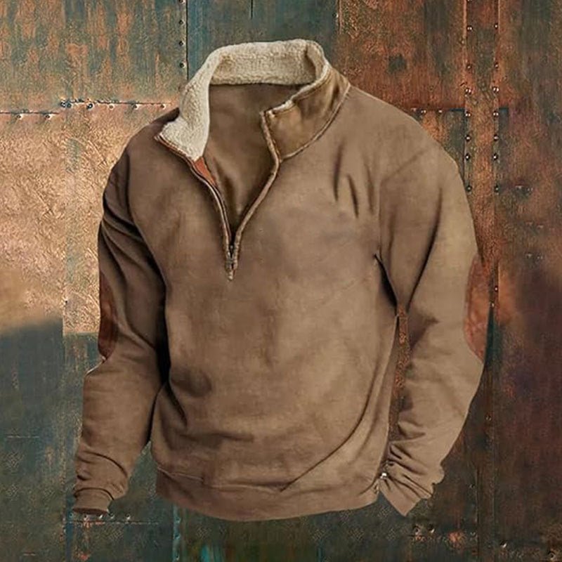 Retro Patchwork Half Cardigan Men's Long-sleeved Sweater | Luxury Home Accessories | Heulog Glow