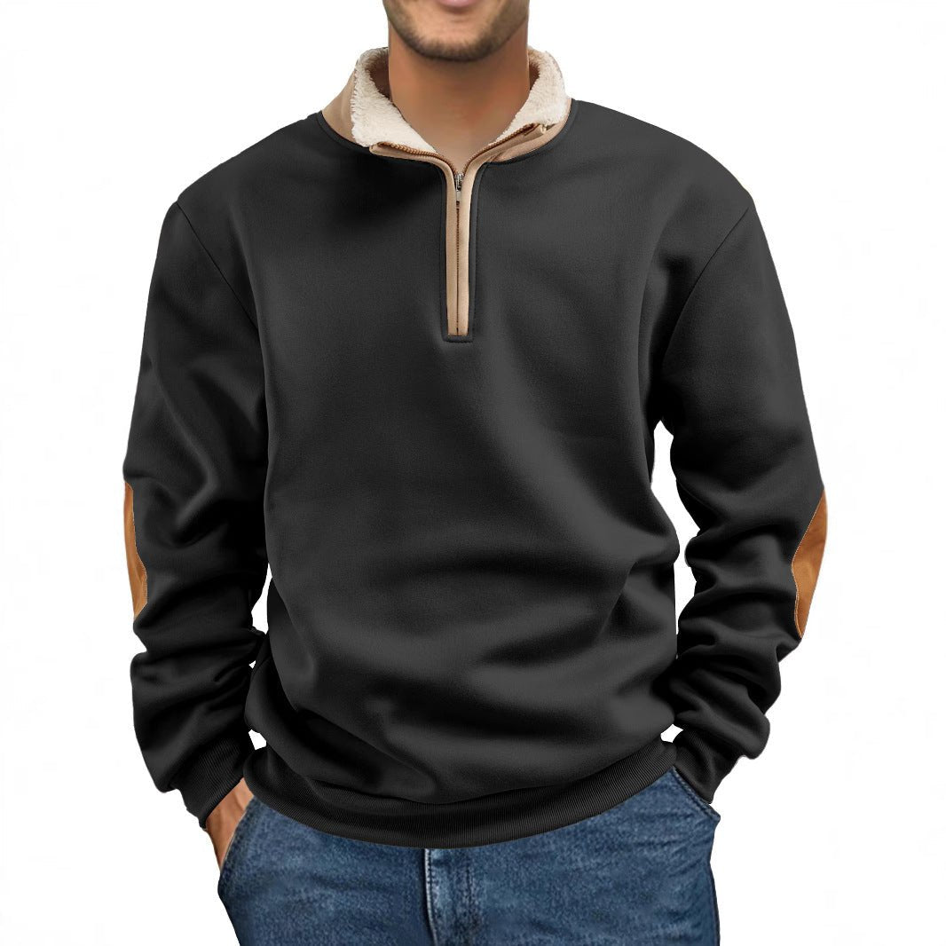 Retro Patchwork Half Cardigan Men's Long-sleeved Sweater | Luxury Home Accessories | Heulog Glow