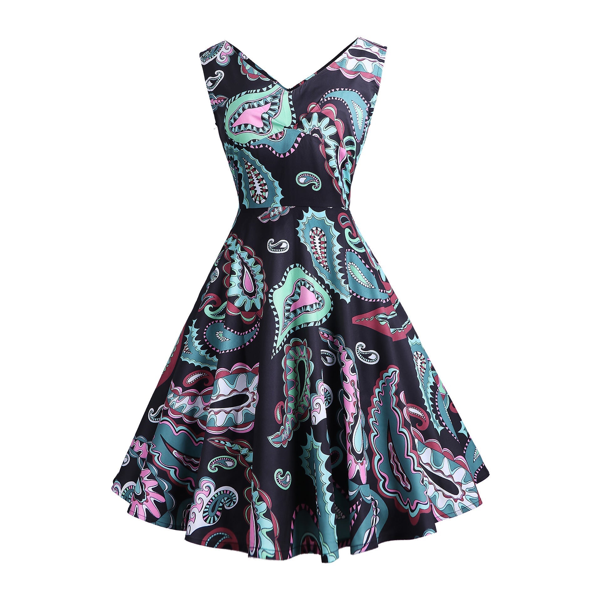 Retro Printed Maxi Sleeveless Dress Women | Luxury Home Accessories | Heulog Glow