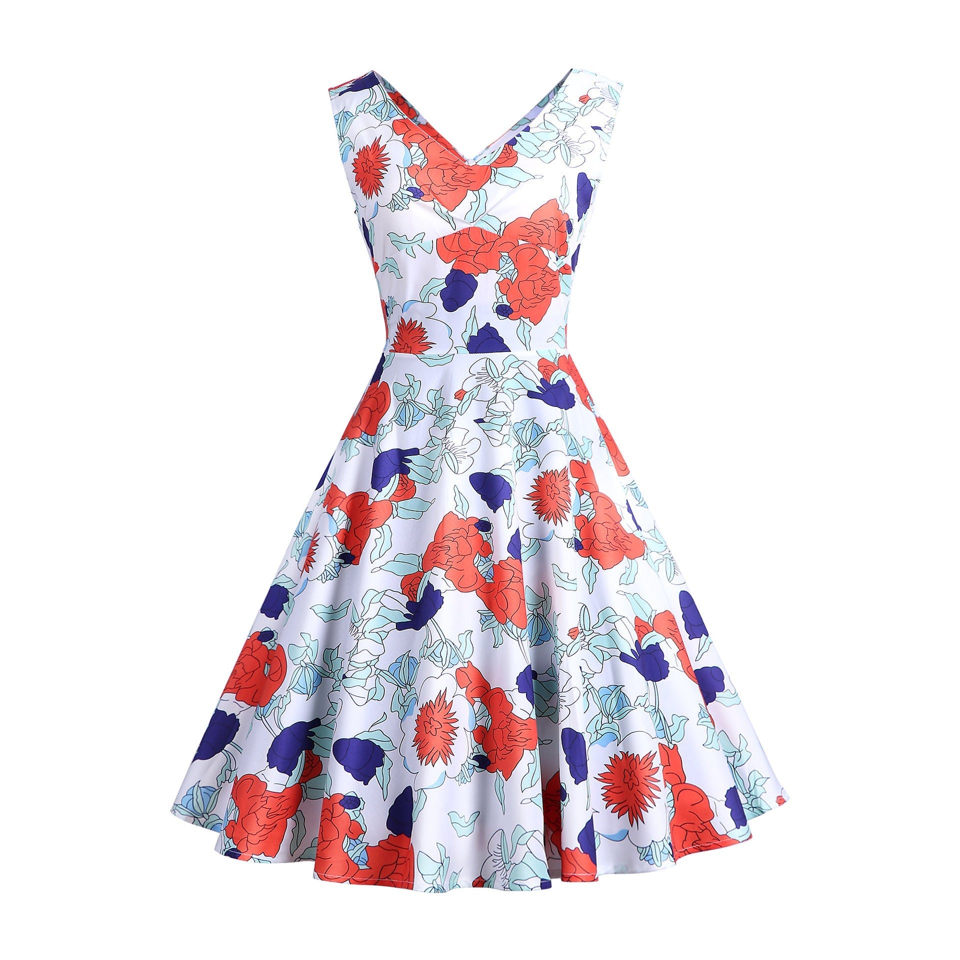 Retro Printed Maxi Sleeveless Dress Women | Luxury Home Accessories | Heulog Glow