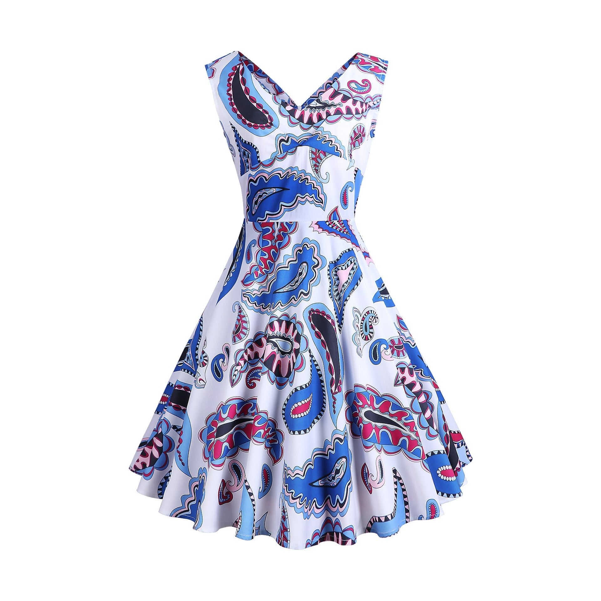 Retro Printed Maxi Sleeveless Dress Women | Luxury Home Accessories | Heulog Glow