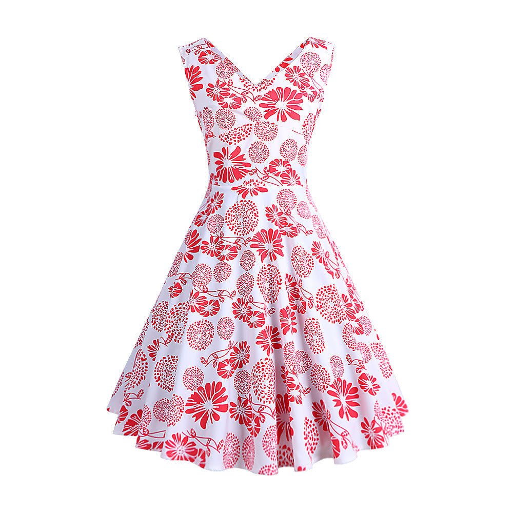 Retro Printed Maxi Sleeveless Dress Women | Luxury Home Accessories | Heulog Glow