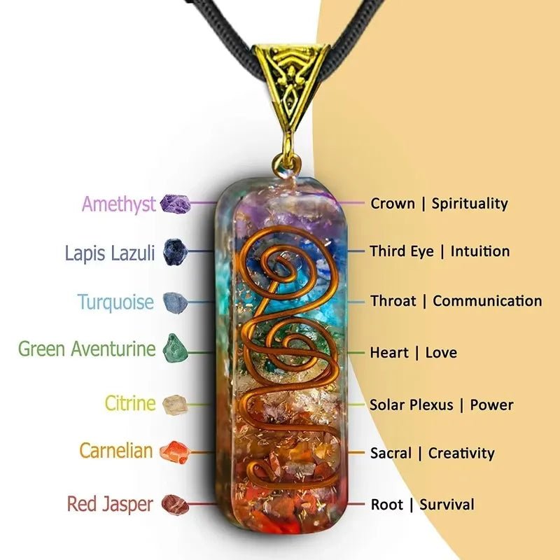 Retro Reiki Healing Energy Crystal Pendant Natural Stone For Yoga Meditation Spiritual 7 Chakra Jewelry Necklace Amulet | Luxury Home Accessories | Heulog Glow