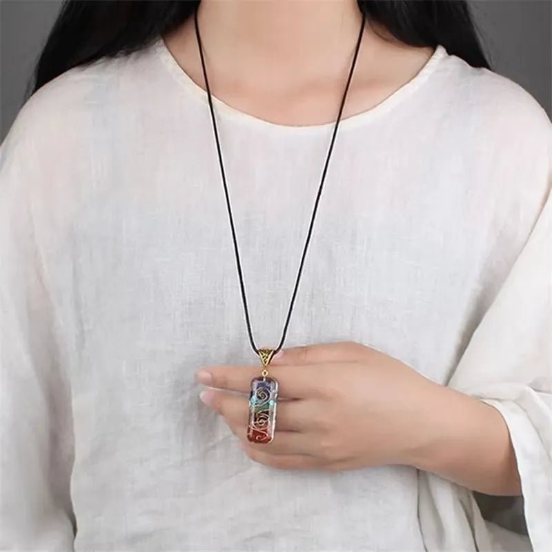 Retro Reiki Healing Energy Crystal Pendant Natural Stone For Yoga Meditation Spiritual 7 Chakra Jewelry Necklace Amulet | Luxury Home Accessories | Heulog Glow