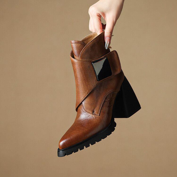 Retro Soft Sole Chunky Heel Ankle Boots For Women | Luxury Home Accessories | Heulog Glow