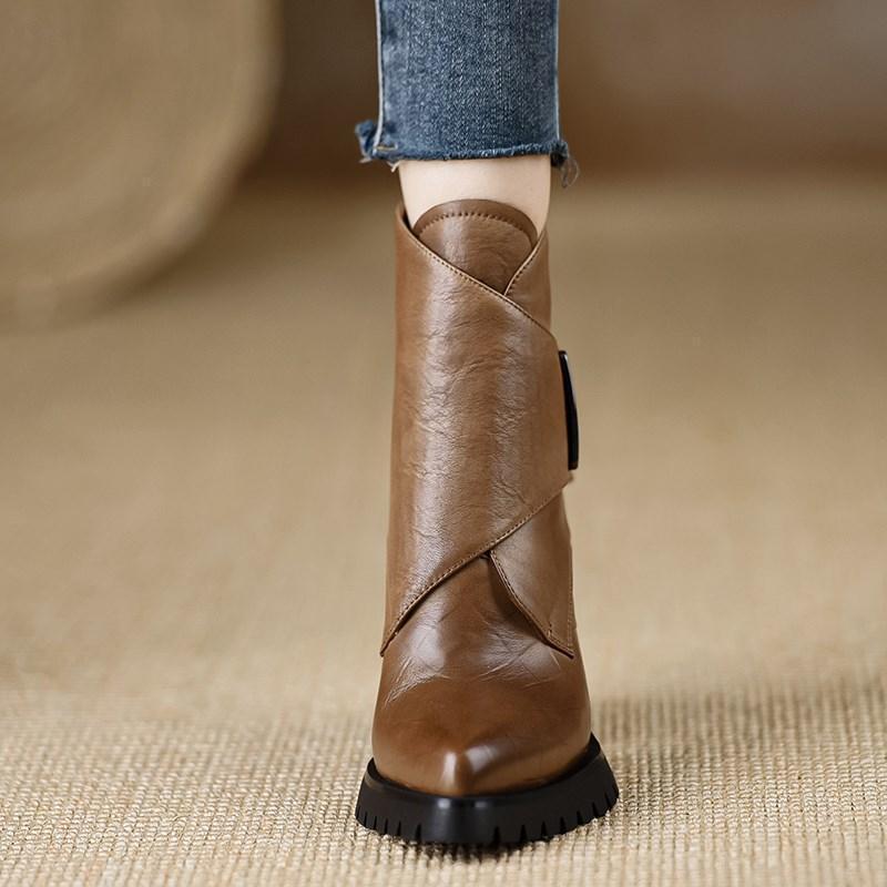 Retro Soft Sole Chunky Heel Ankle Boots For Women | Luxury Home Accessories | Heulog Glow