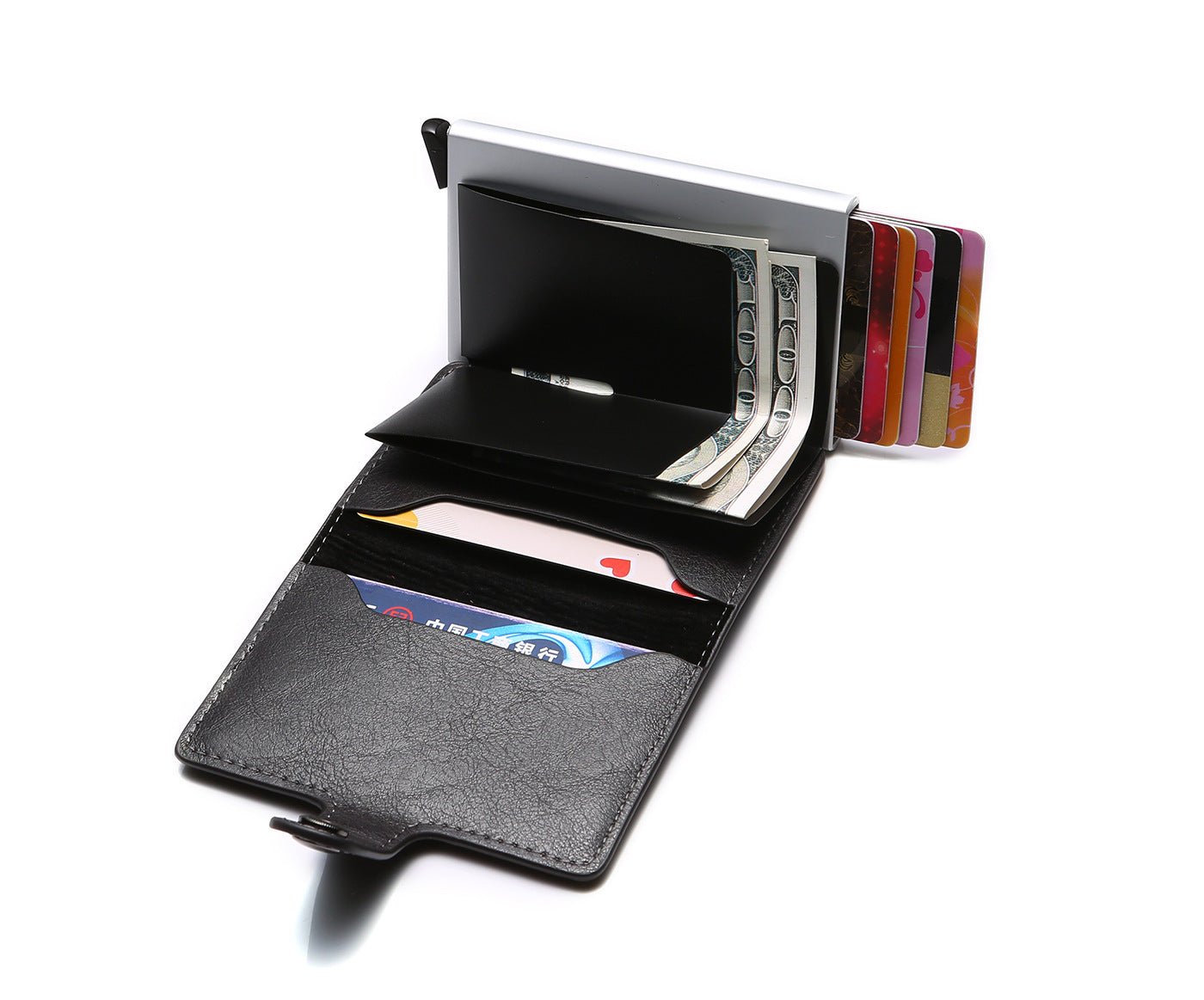 RFID Anti-theft Men Vintage Wallet Aluminum Metal Purse Leather Cover | Luxury Home Accessories | Heulog Glow