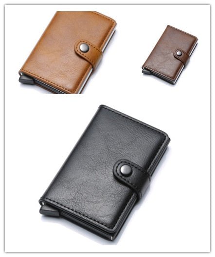 RFID Anti-theft Men Vintage Wallet Aluminum Metal Purse Leather Cover | Luxury Home Accessories | Heulog Glow