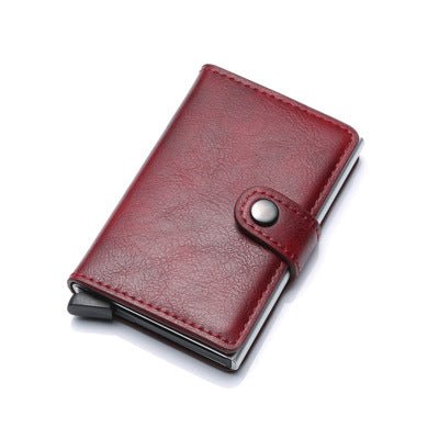 RFID Anti-theft Men Vintage Wallet Aluminum Metal Purse Leather Cover | Luxury Home Accessories | Heulog Glow