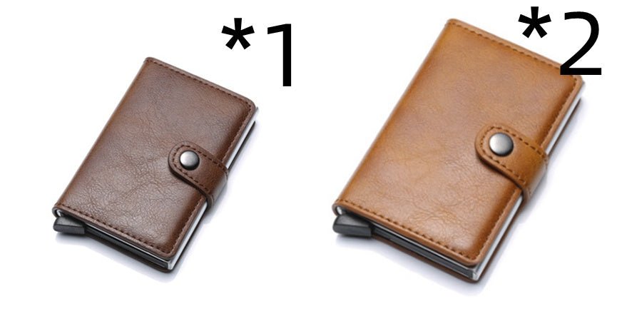 RFID Anti-theft Men Vintage Wallet Aluminum Metal Purse Leather Cover | Luxury Home Accessories | Heulog Glow