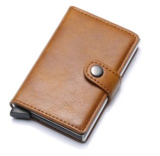 RFID Anti-theft Men Vintage Wallet Aluminum Metal Purse Leather Cover | Luxury Home Accessories | Heulog Glow