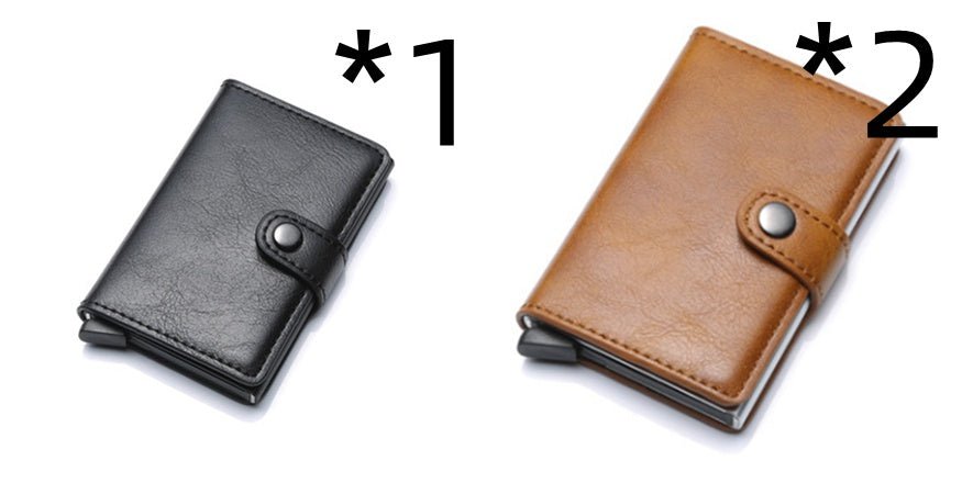 RFID Anti-theft Men Vintage Wallet Aluminum Metal Purse Leather Cover | Luxury Home Accessories | Heulog Glow