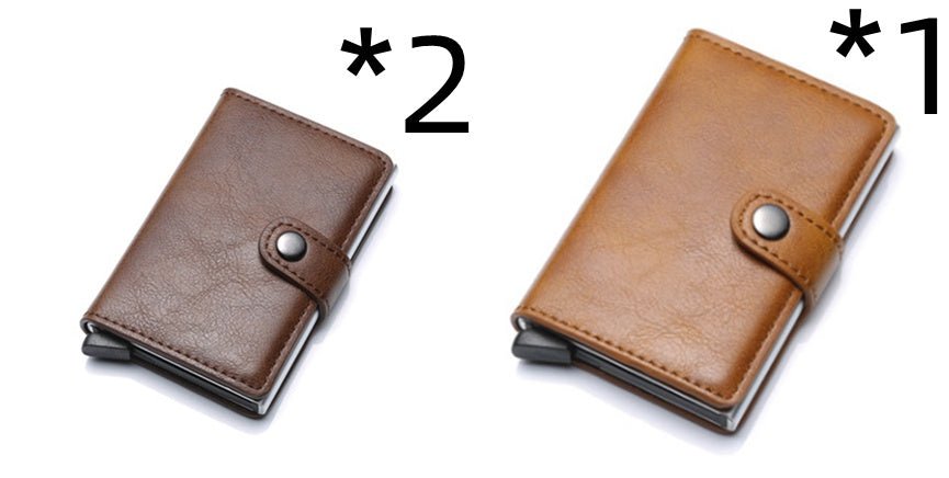 RFID Anti-theft Men Vintage Wallet Aluminum Metal Purse Leather Cover | Luxury Home Accessories | Heulog Glow