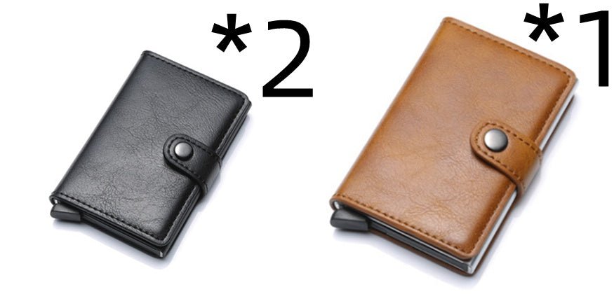 RFID Anti-theft Men Vintage Wallet Aluminum Metal Purse Leather Cover | Luxury Home Accessories | Heulog Glow