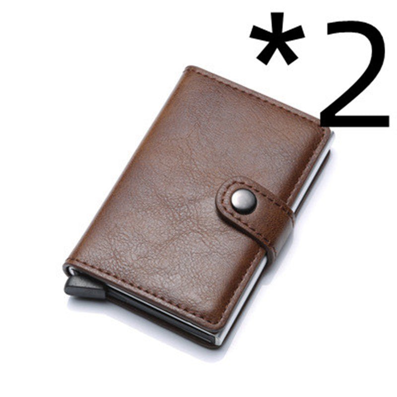 RFID Anti-theft Men Vintage Wallet Aluminum Metal Purse Leather Cover | Luxury Home Accessories | Heulog Glow
