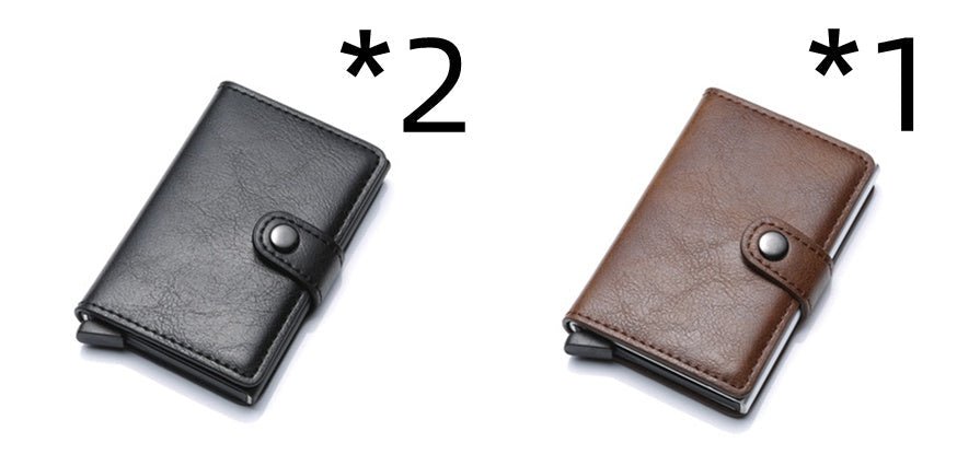 RFID Anti-theft Men Vintage Wallet Aluminum Metal Purse Leather Cover | Luxury Home Accessories | Heulog Glow