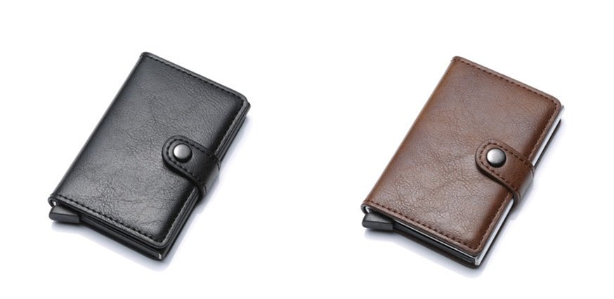 RFID Anti-theft Men Vintage Wallet Aluminum Metal Purse Leather Cover | Luxury Home Accessories | Heulog Glow