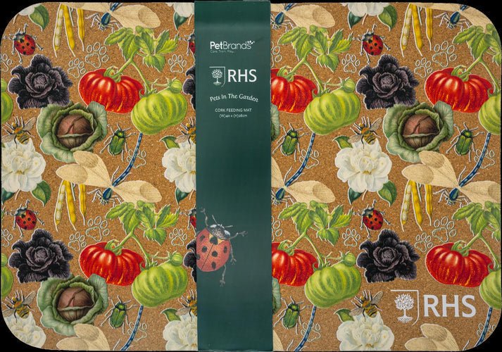 RHS Pets in the Garden Cork Feeding Mat | Luxury Home Accessories | Heulog Glow