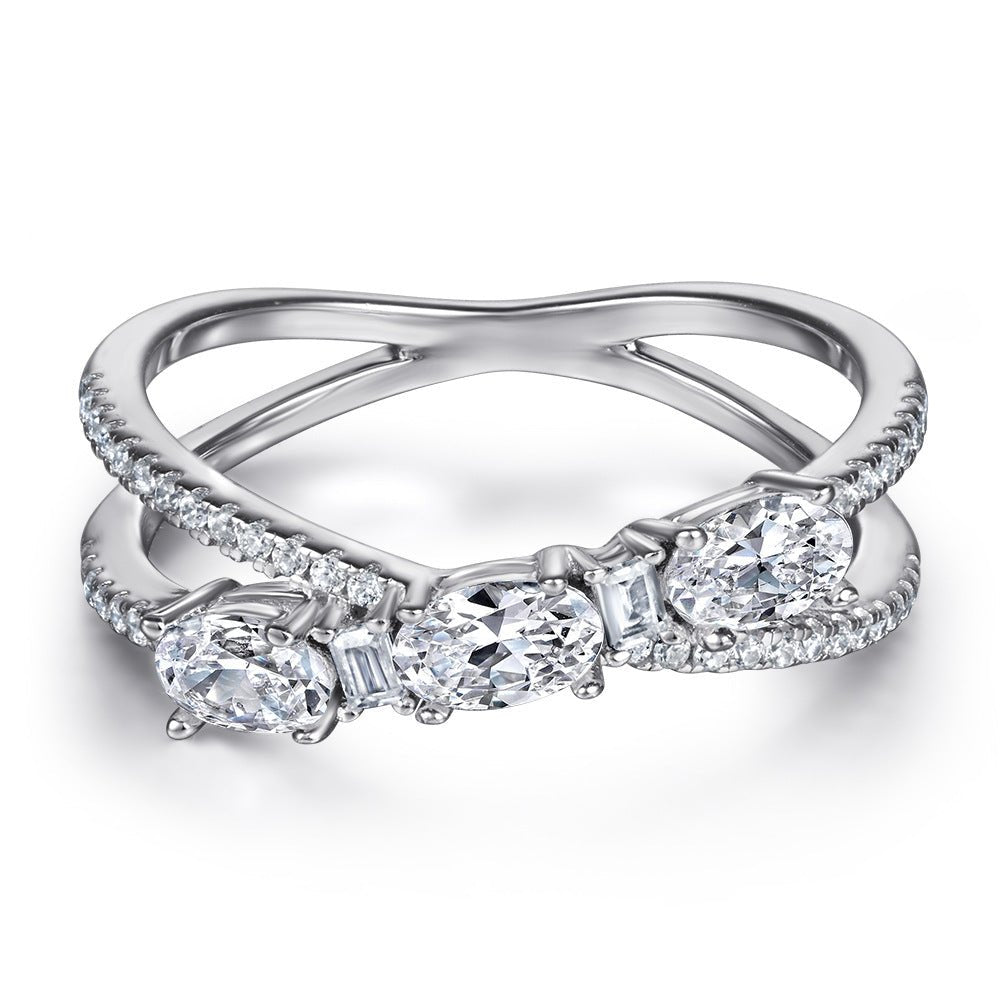 Rings 925 Silver Rotary Cross Denier Zircon Ring Women''s Wedding Engagement Ring | Luxury Home Accessories | Heulog Glow
