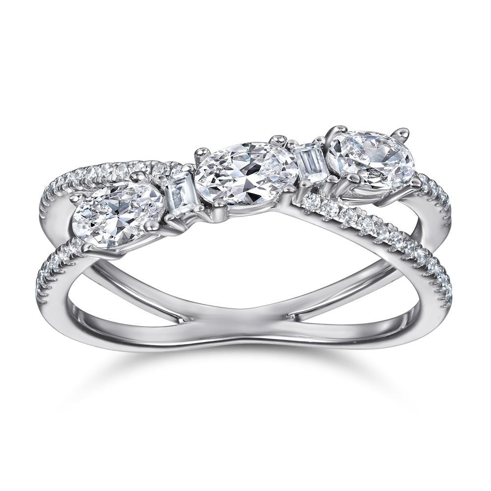 Rings 925 Silver Rotary Cross Denier Zircon Ring Women''s Wedding Engagement Ring | Luxury Home Accessories | Heulog Glow