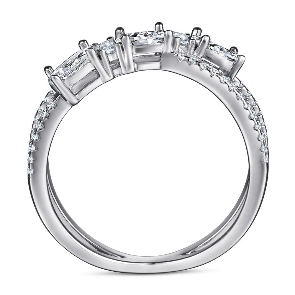 Rings 925 Silver Rotary Cross Denier Zircon Ring Women''s Wedding Engagement Ring | Luxury Home Accessories | Heulog Glow