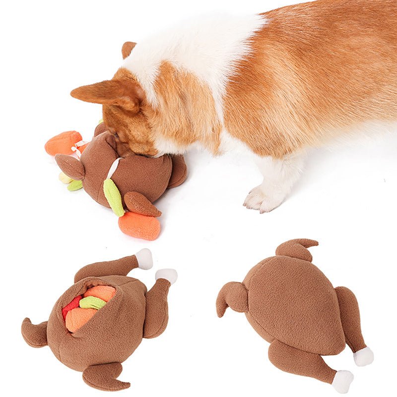 Roast Turkey Vegetable Sniff Hide Food Leakage Training Play Plush Toy | Luxury Home Accessories | Heulog Glow
