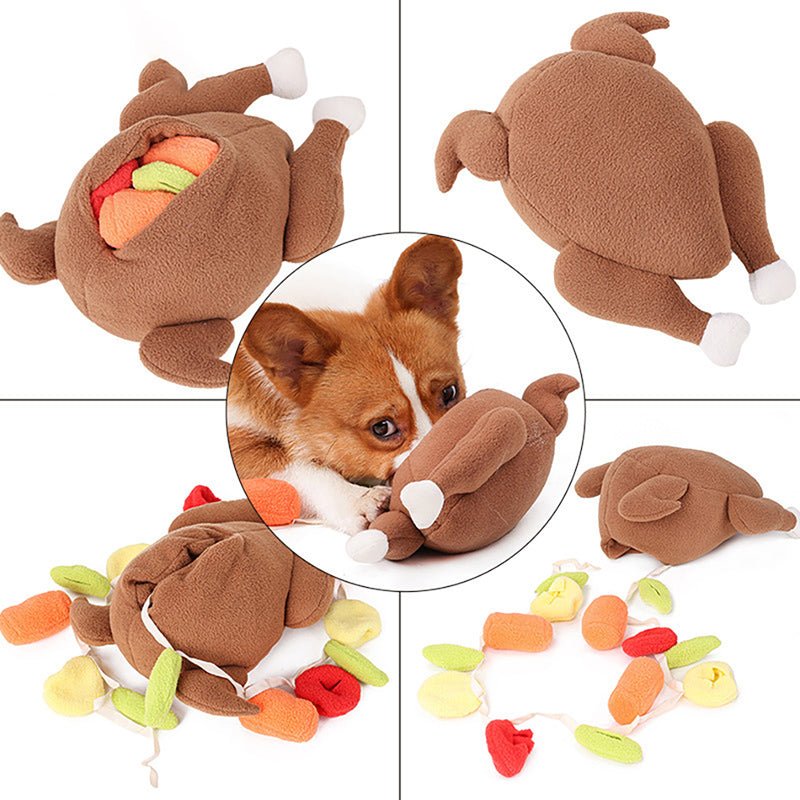 Roast Turkey Vegetable Sniff Hide Food Leakage Training Play Plush Toy | Luxury Home Accessories | Heulog Glow
