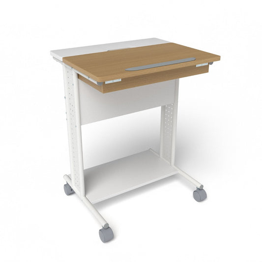 Rolling Portable Desk Laptop Desk C-Shaped Computer Cart-Natural