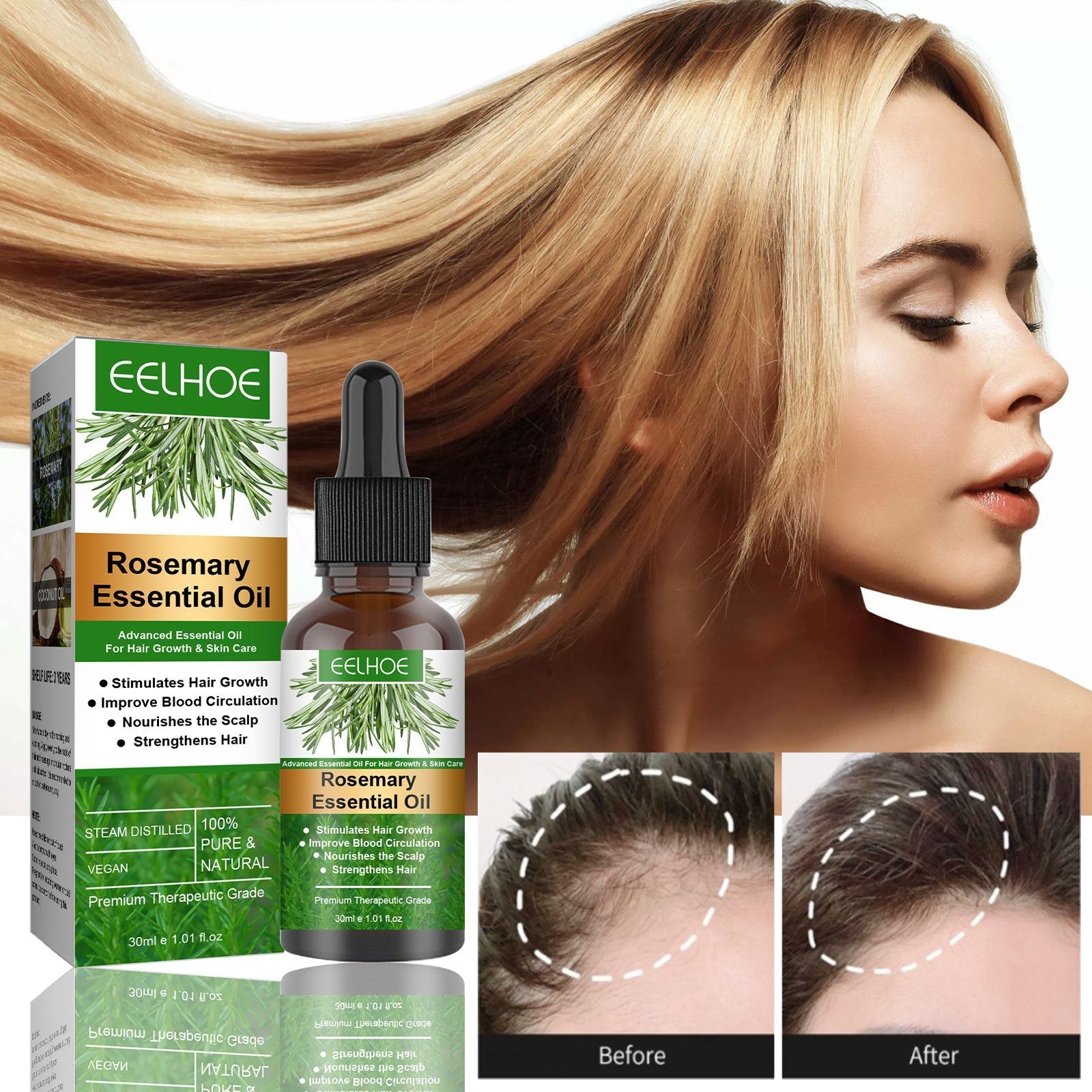 Rosemary Anti-Breakage Nourishing Hair Care Oil | Luxury Home Accessories | Heulog Glow