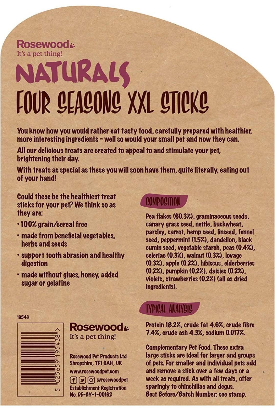 Rosewood Naturals Small Animal Treats Four Seasons Grain-Free Sticks XXL | Luxury Home Accessories | Heulog Glow