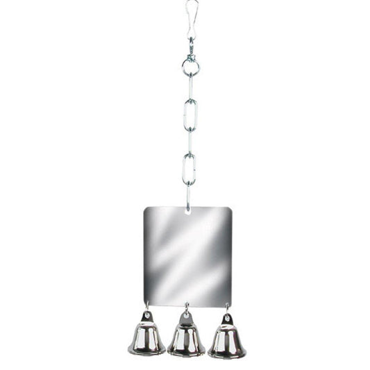 Rosewood Parrot Toy Mirror & Bell | Luxury Home Accessories | Heulog Glow
