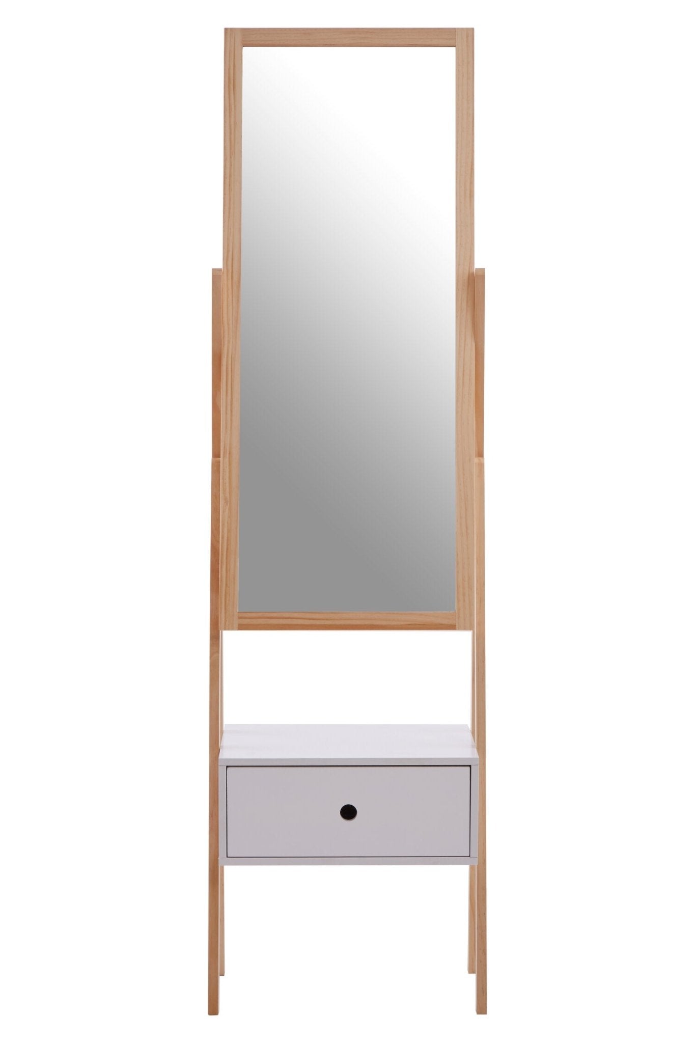 Rostok Single Drawer Floor Mirror | Luxury Home Accessories | Heulog Glow