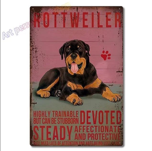 Rottweiler Tin Sign | Luxury Home Accessories | Heulog Glow