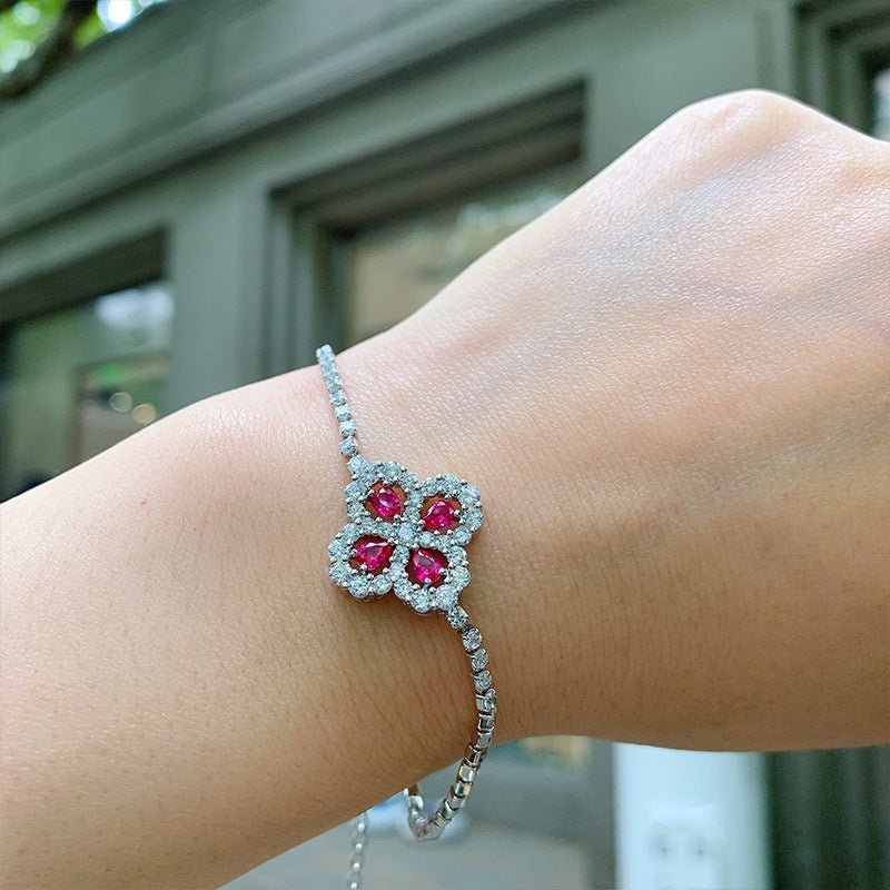 Ruby Square Temperament Bracelet Women's Mother's Day Gift Jewelry | Luxury Home Accessories | Heulog Glow