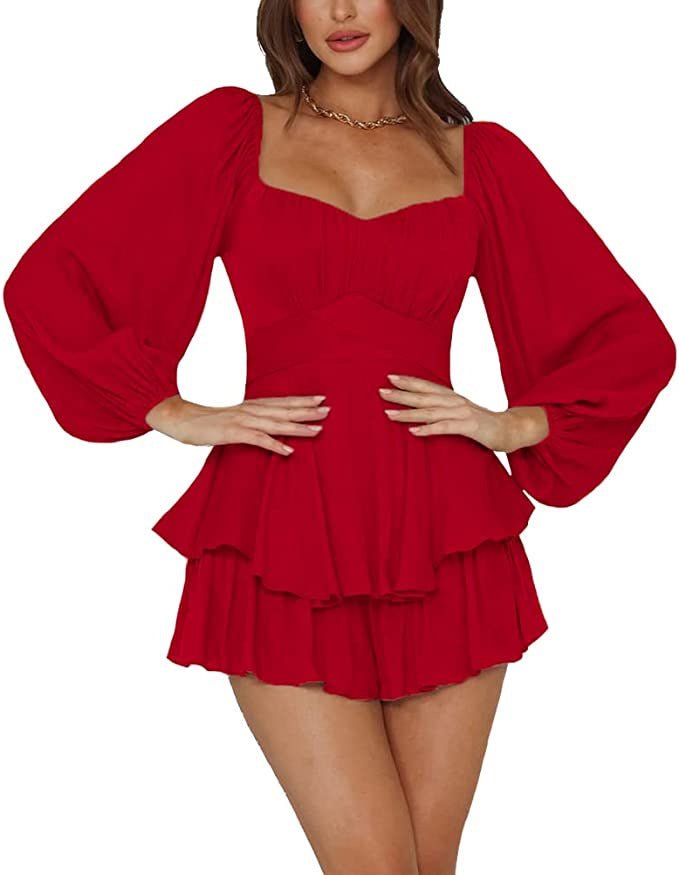Ruffled Jumpsuit Women's Summer Lantern Long Sleeve Casual Culotte | Luxury Home Accessories | Heulog Glow