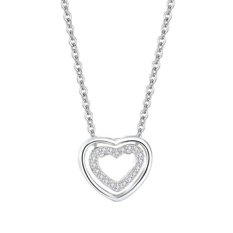 S925 Sterling Silver Heart To Heart Pendant Necklace | Luxury Home Accessories | Heulog Glow