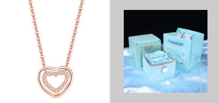 S925 Sterling Silver Heart To Heart Pendant Necklace | Luxury Home Accessories | Heulog Glow