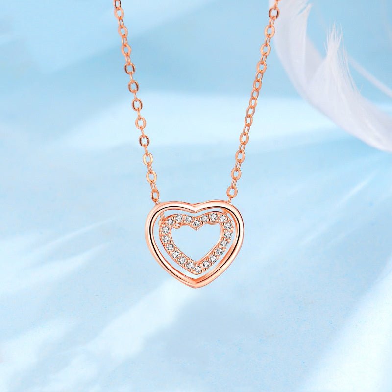 S925 Sterling Silver Heart To Heart Pendant Necklace | Luxury Home Accessories | Heulog Glow
