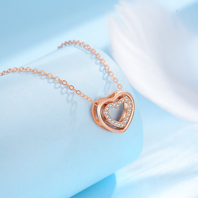 S925 Sterling Silver Heart To Heart Pendant Necklace | Luxury Home Accessories | Heulog Glow