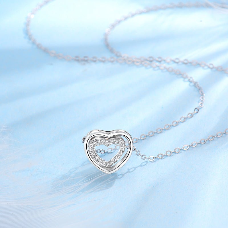 S925 Sterling Silver Heart To Heart Pendant Necklace | Luxury Home Accessories | Heulog Glow