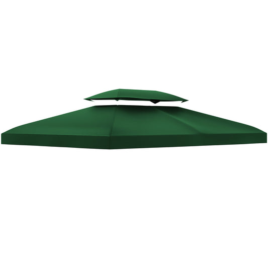 Outsunny 3x4m Gazebo Replacement Roof Canopy 2 Tier Top UV Cover