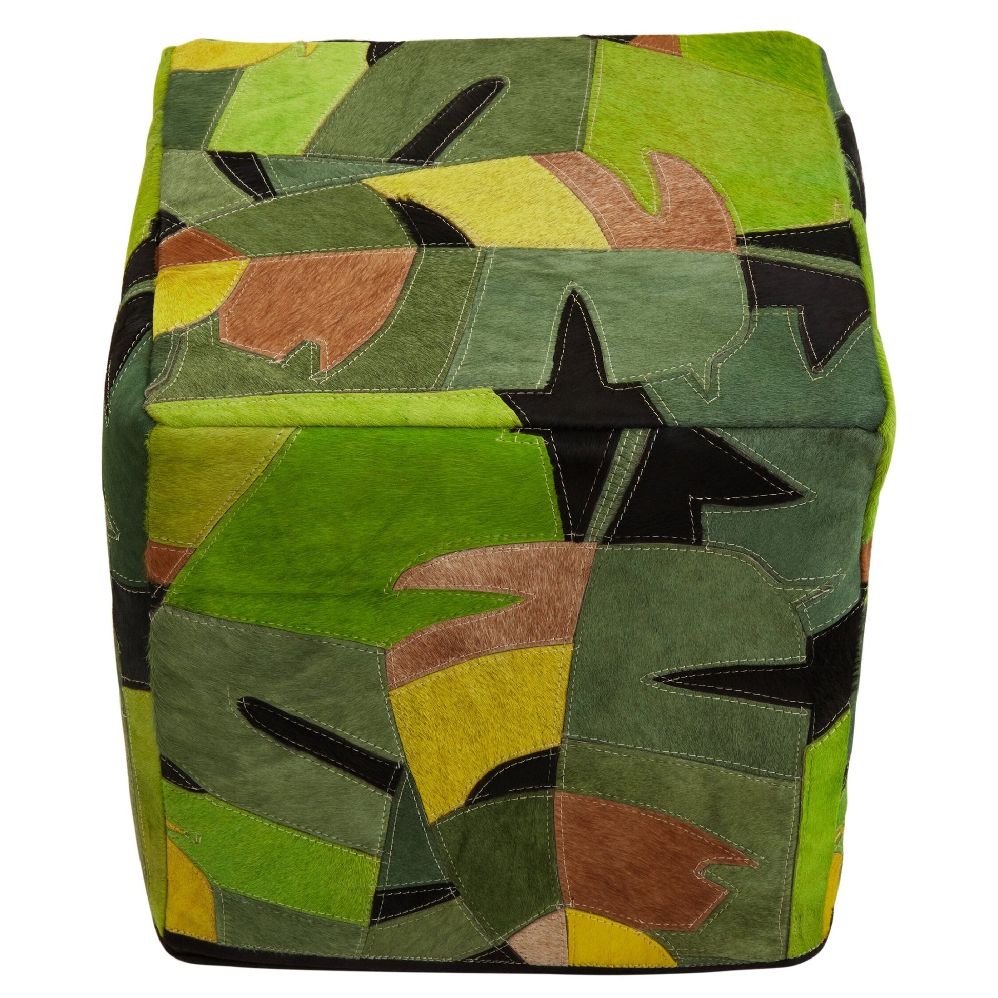 Safira Botanical Leather Pouffe | Luxury Home Accessories | Heulog Glow