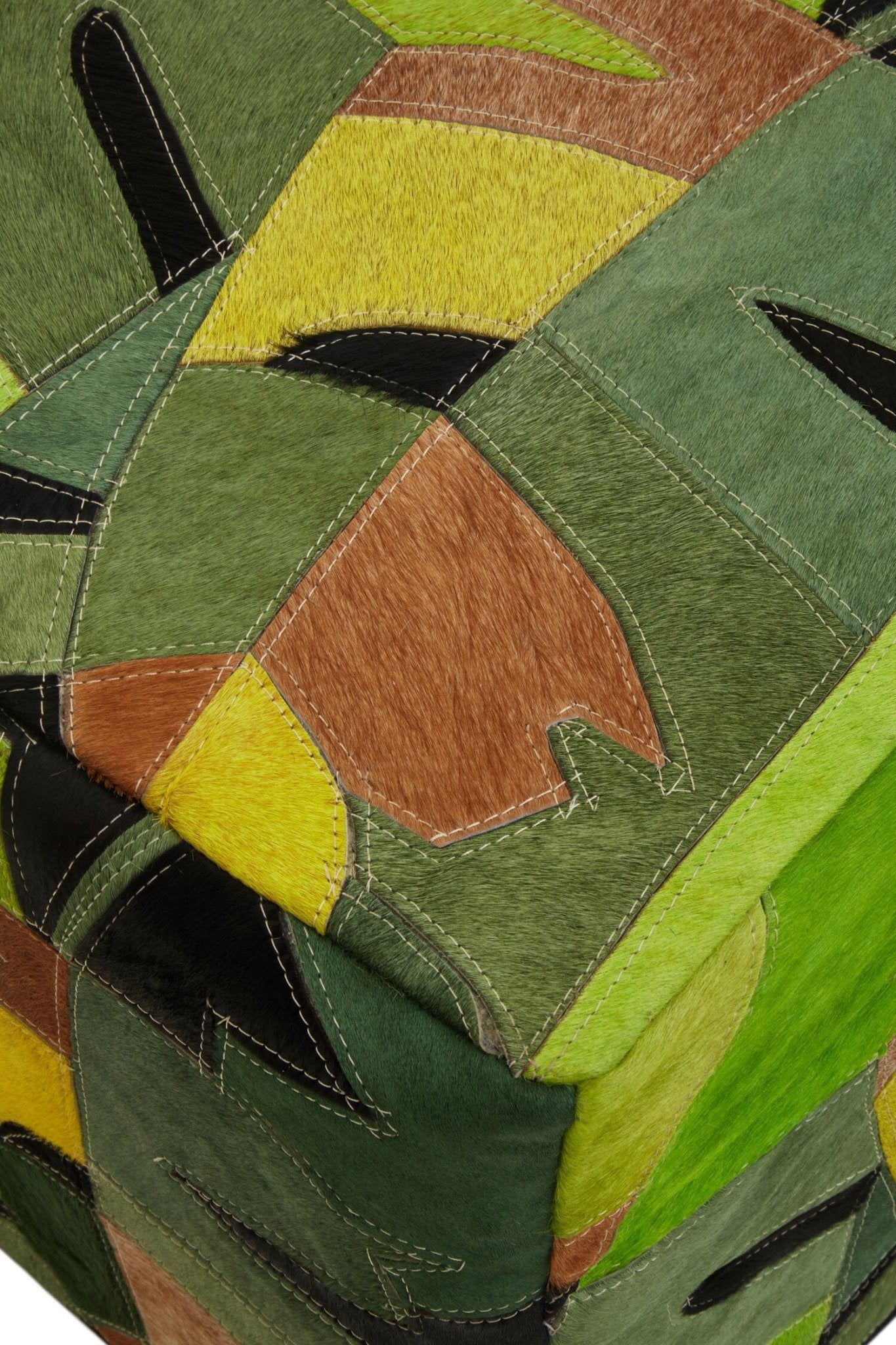 Safira Botanical Leather Pouffe | Luxury Home Accessories | Heulog Glow