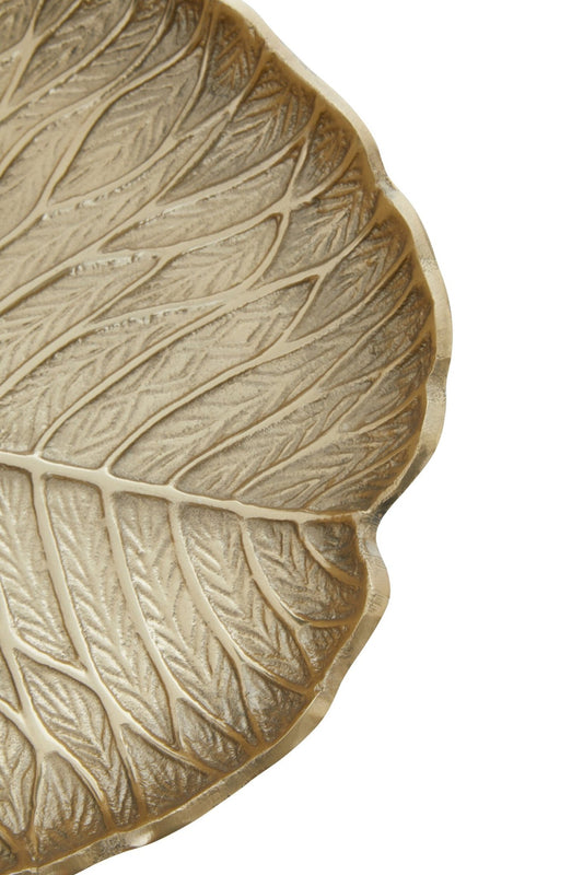 Salma Large Gold Finish Lotus Leaf Plate. | Luxury Home Accessories | Heulog Glow