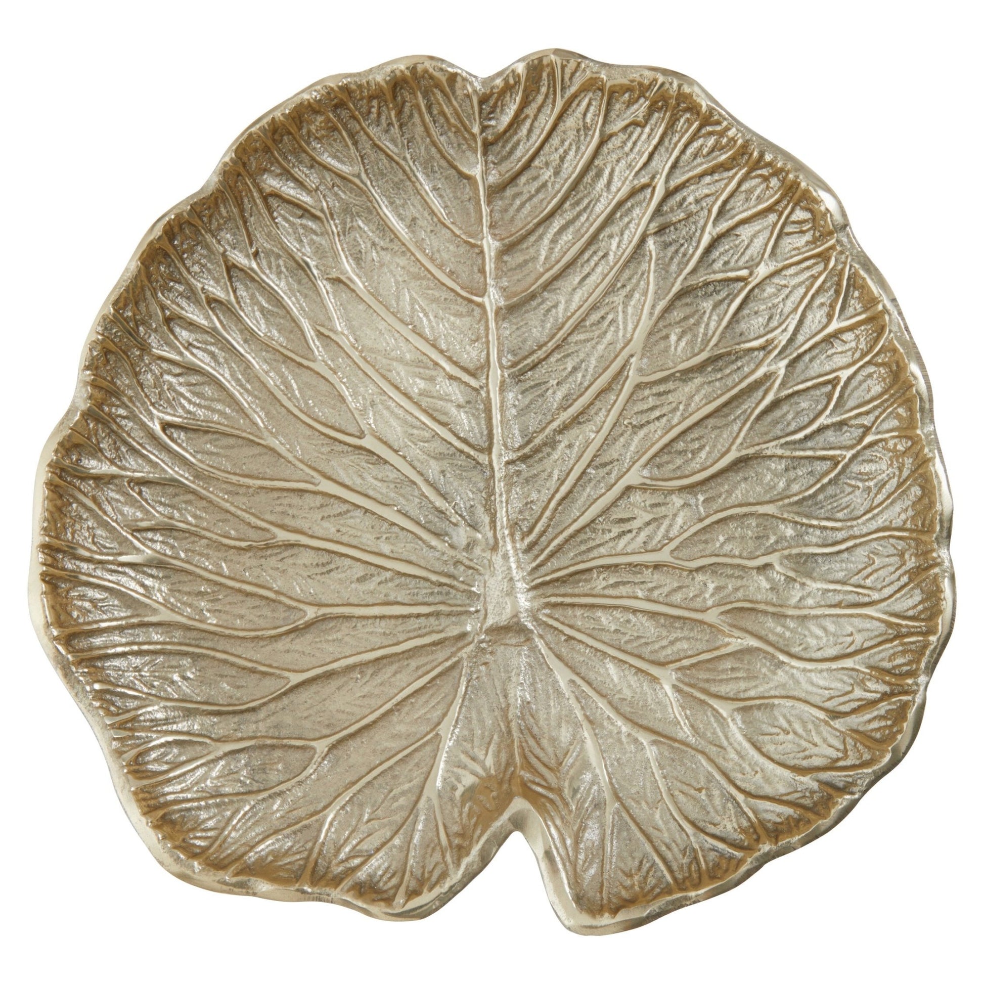 Salma Small Gold Finish Lotus Leaf Plate | Luxury Home Accessories | Heulog Glow