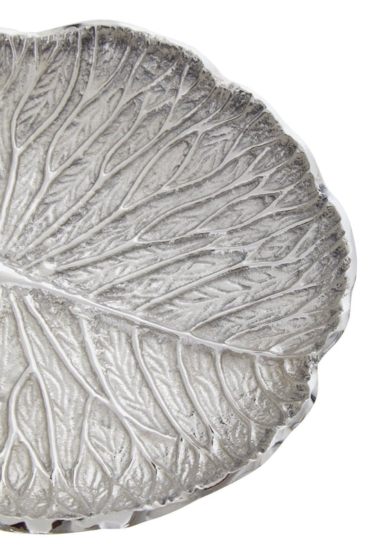 Salma Small Silver Finish Lotus Leaf Plate. | Luxury Home Accessories | Heulog Glow
