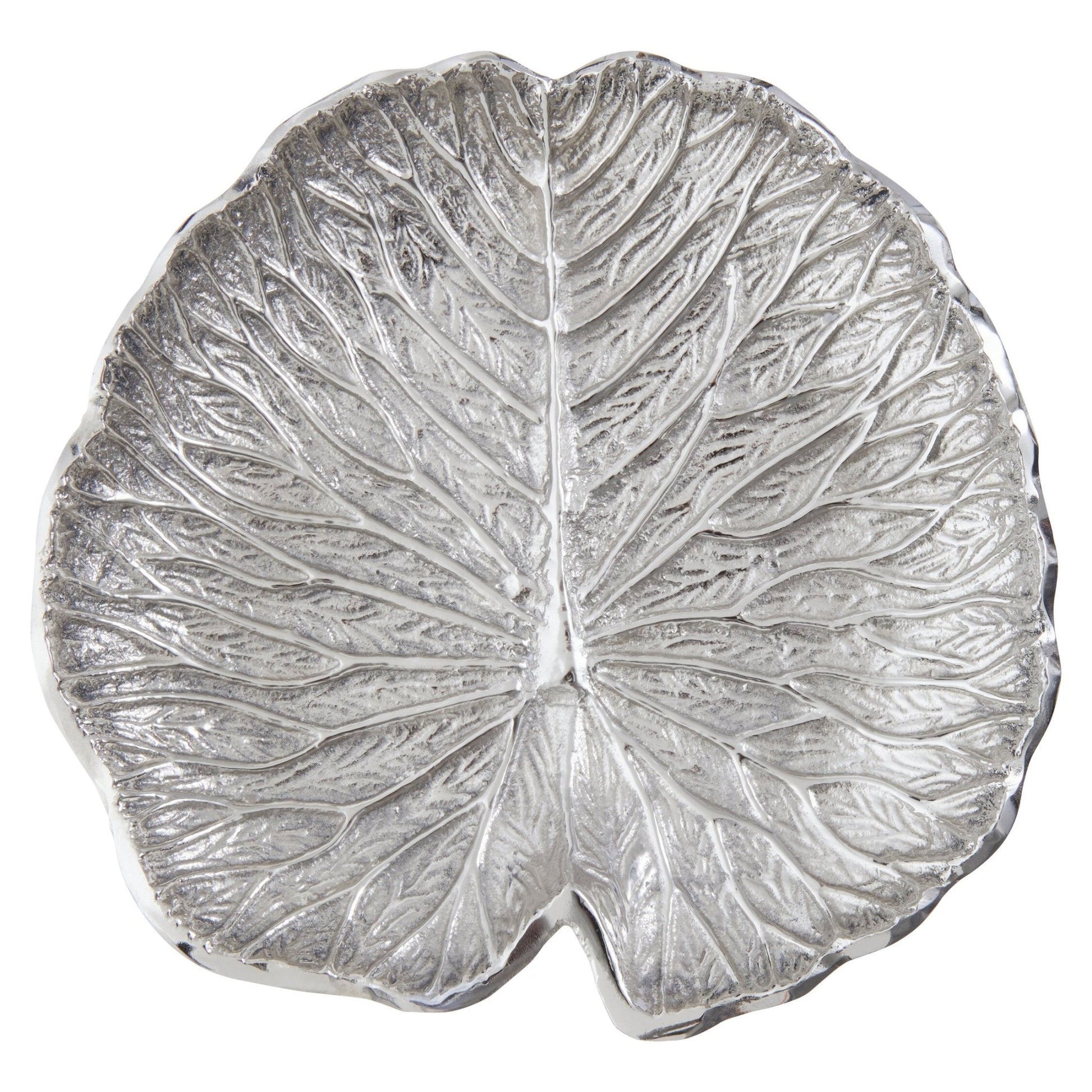 Salma Small Silver Finish Lotus Leaf Plate. | Luxury Home Accessories | Heulog Glow