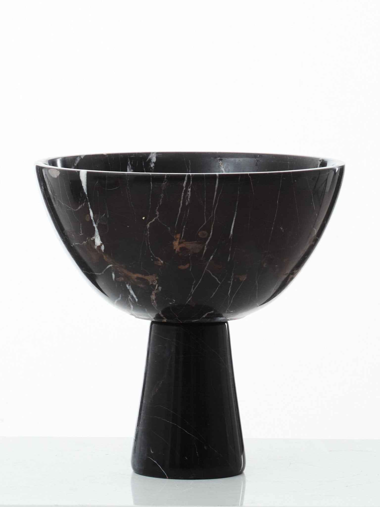 Salmo Large Black Marble Pedestal Bowl | Luxury Home Accessories | Heulog Glow