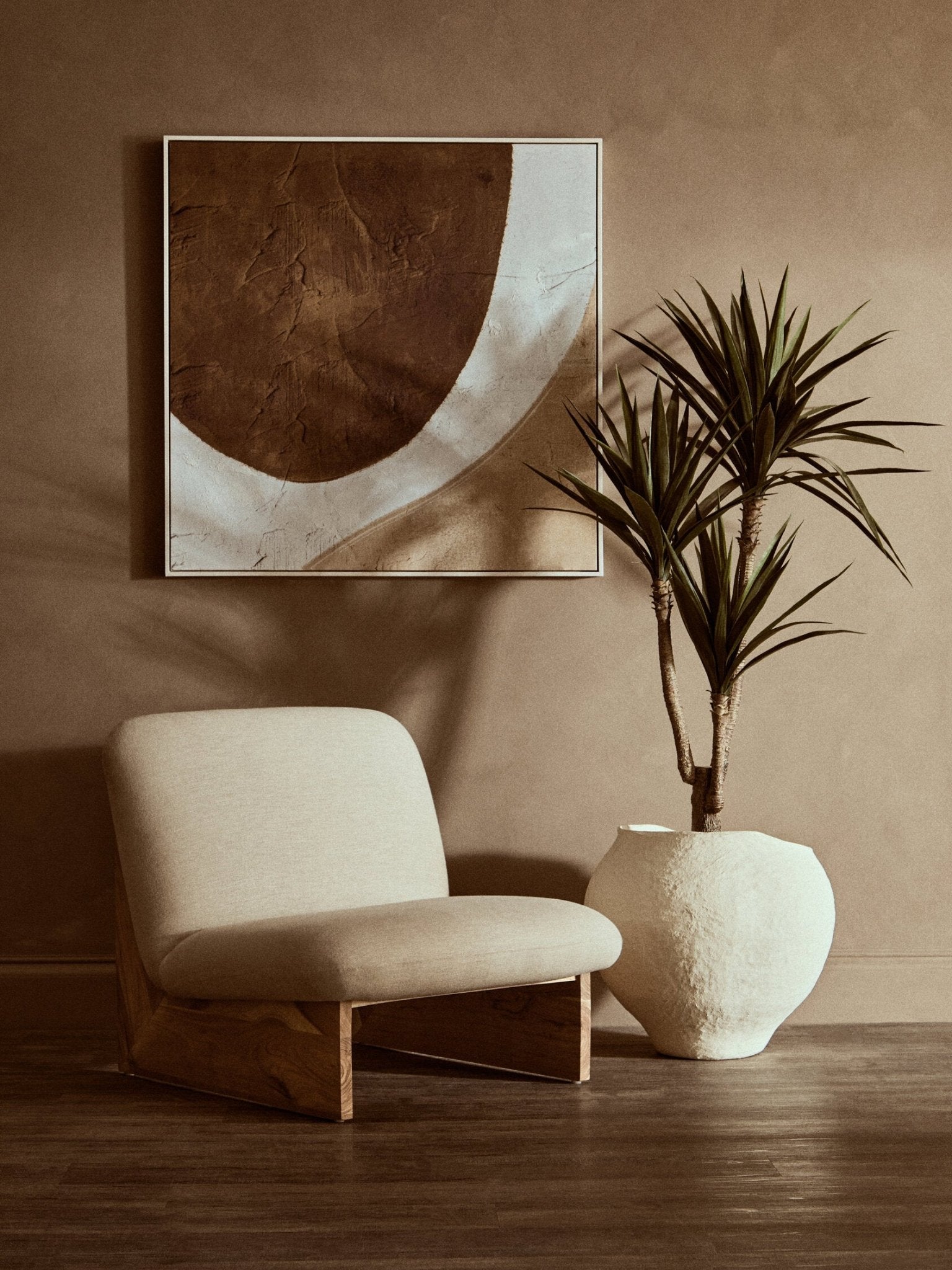 Sanai Cotton Mache Large Beige Planter | Luxury Home Accessories | Heulog Glow