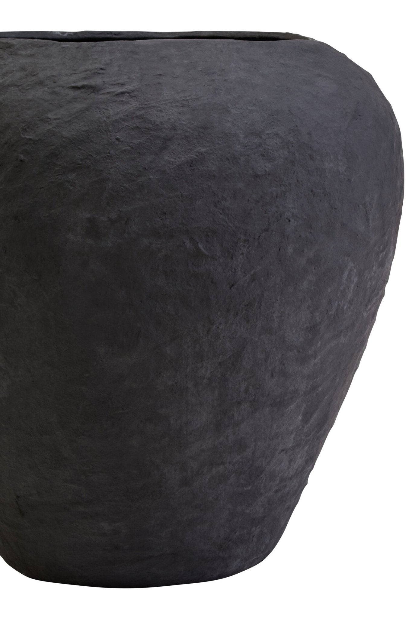 Sanai Cotton Mache Large Black Planter | Luxury Home Accessories | Heulog Glow